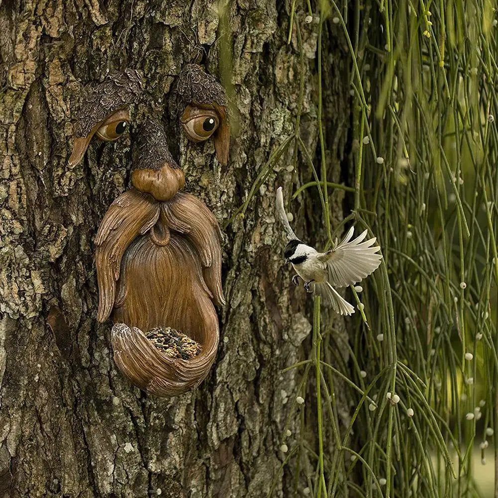 Tree Monster Bird Feeder Outdoor Courtyard Yard Garden  Whimsical Tree Hugger Sculpture