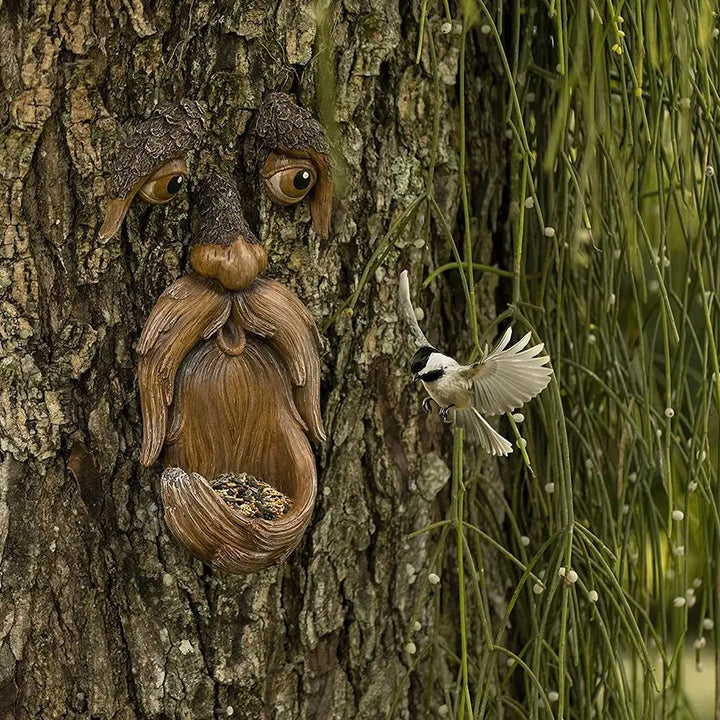 Tree Monster Bird Feeder Outdoor Courtyard Yard Garden  Whimsical Tree Hugger Sculpture