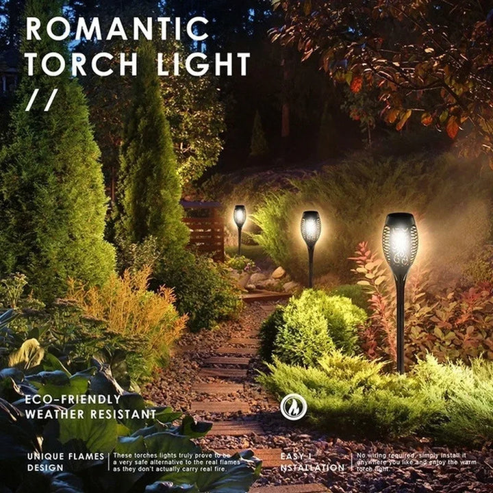 1/2/4/6/8/10Pcs Solar Flame Torch Lights Flickering Light Waterproof Garden Decoration Outdoor Lawn Path Yard Patio Floor Lamps