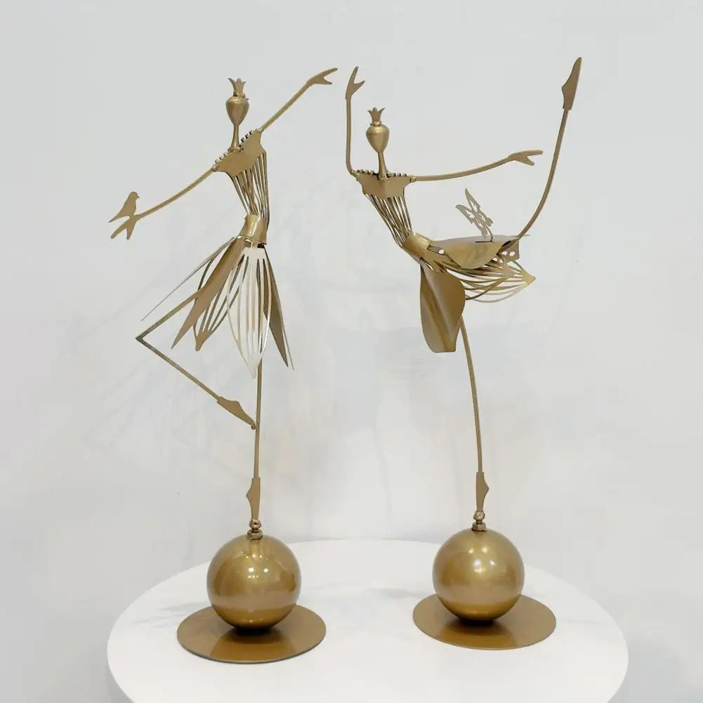 Metal Dancing Girl Garden Statue Decor Waterproof