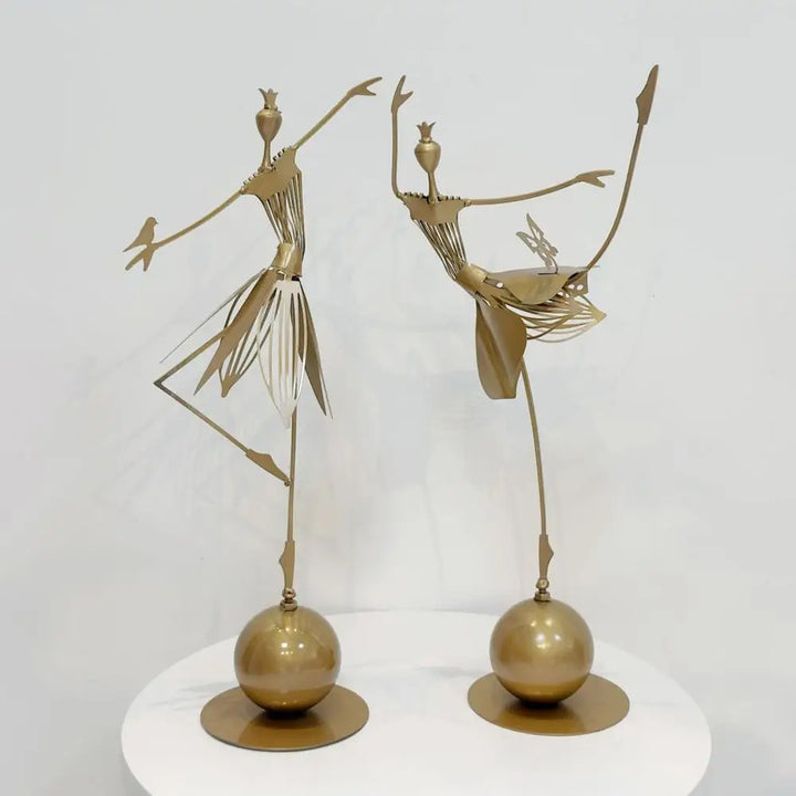 Metal Dancing Girl Garden Statue Decor Waterproof