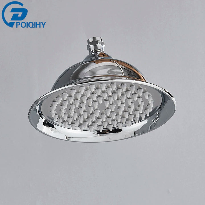 POIQIHY Brass Golden Rainfall Shower Head Shower Faucet Head Bathroom Replace Rain Showerhead Antique Brass Showerhead Accessory