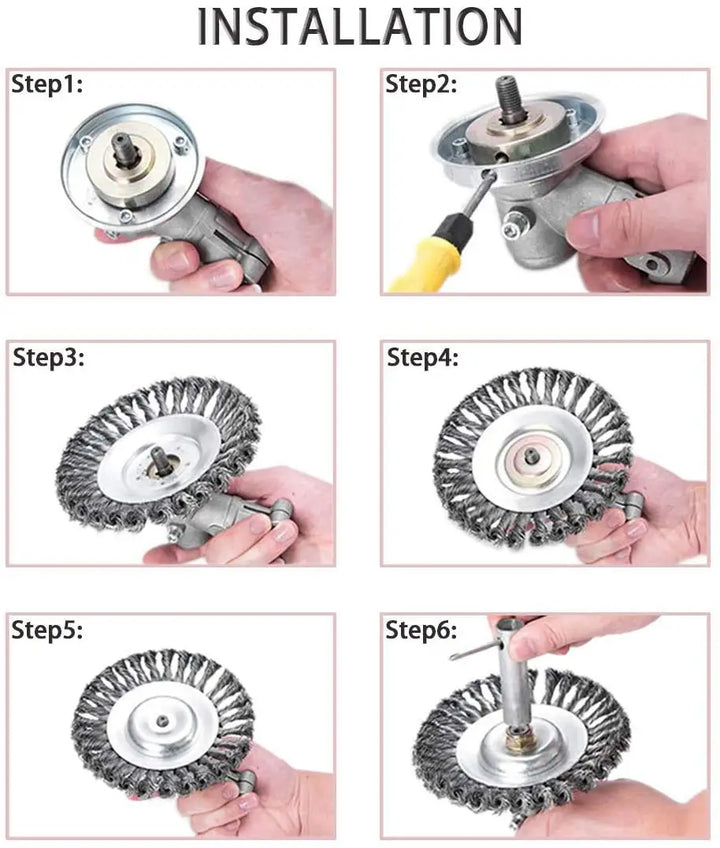 6/8/10 Inc Steel Grasss Trimmer Head Brushcutter Wire Debroussailleuse Weed Brush Blade for Garden Lawnmover Power Tool