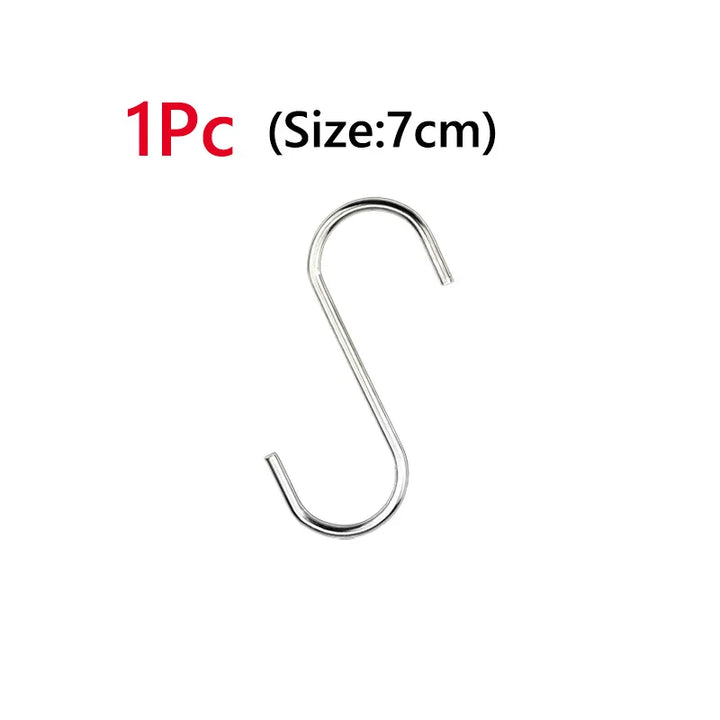 5/10Pcs S-Shape Hook Stainless Steel Clothes Bags Towels Plants Hanging Rack Multi-function Kitchen Bedroom Railing Hanger Hook