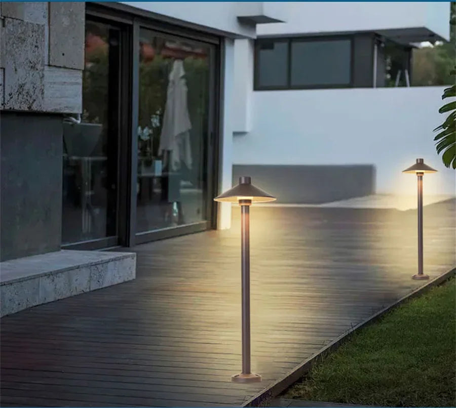 Waterproof Mushroom LED Lawn Light Outdoor Landscape Pathway Post Lamps With insert Aluminum Villa Pole Pillar Lamps