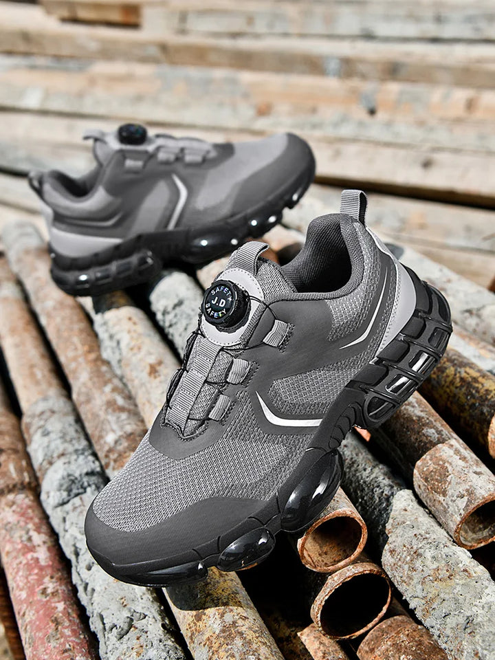 VIPOL Men's outdoor sports shoes, steel-toe shoes, construction site safety shoes, anti-crush and anti-puncture safety shoes