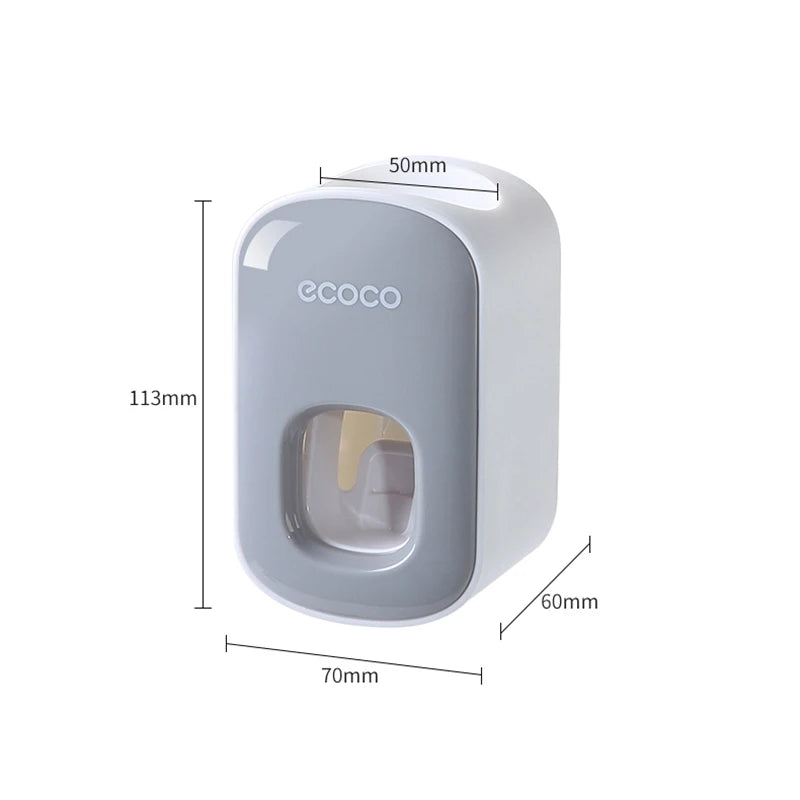 ecoco  Wall Mount Automatic Toothpaste Dispenser Bathroom Toothpaste Squeezer Dispenser Toothbrush Holder bathroom accessories