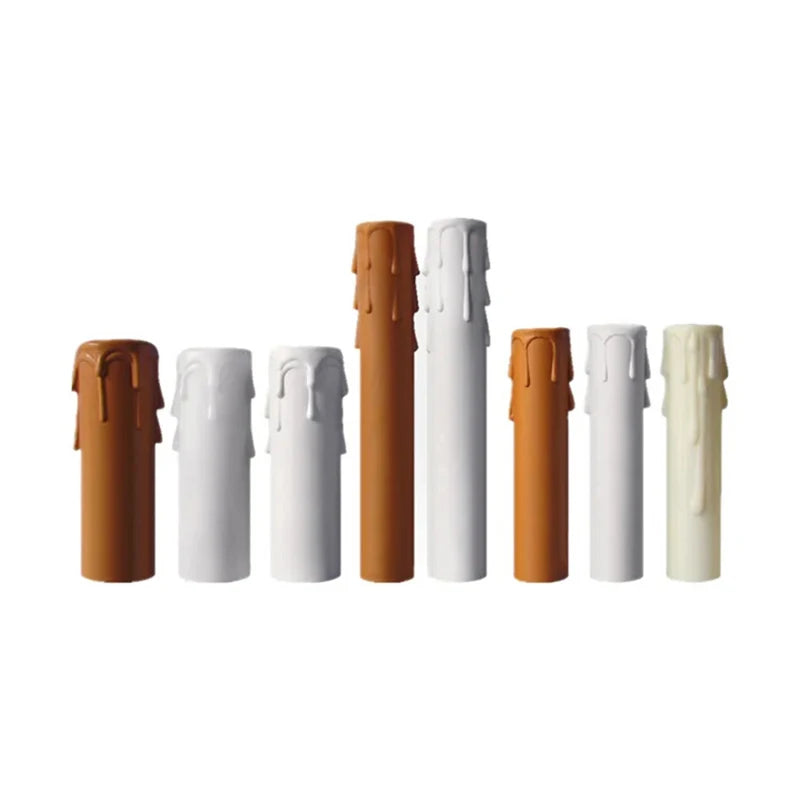 10pcs Candle Light Socket Covers E14 Candle Covers Sleeves Flame Retardant Vintage Style for Hotel Dining Room for Chandelier