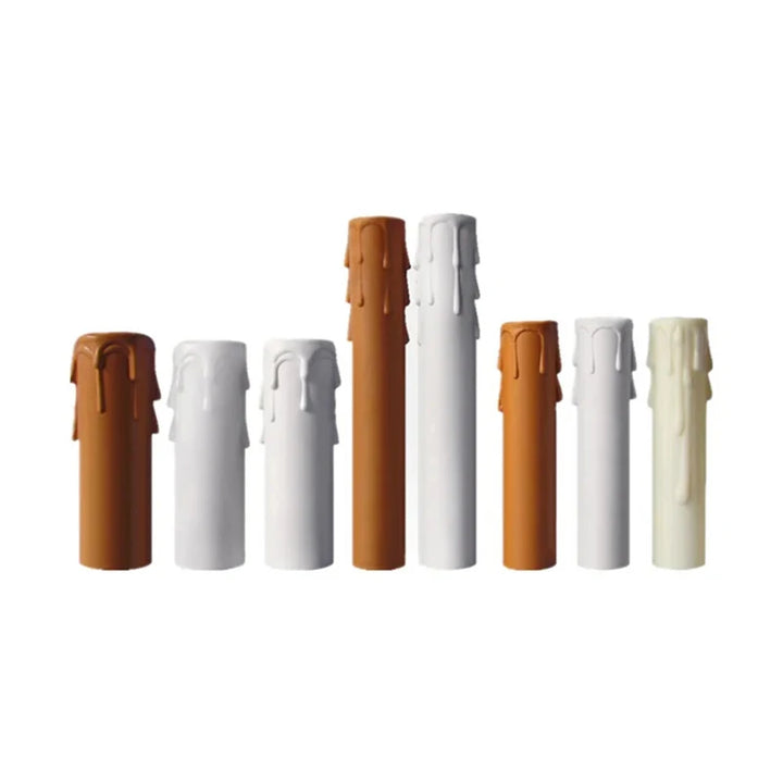10pcs Candle Light Socket Covers E14 Candle Covers Sleeves Flame Retardant Vintage Style for Hotel Dining Room for Chandelier