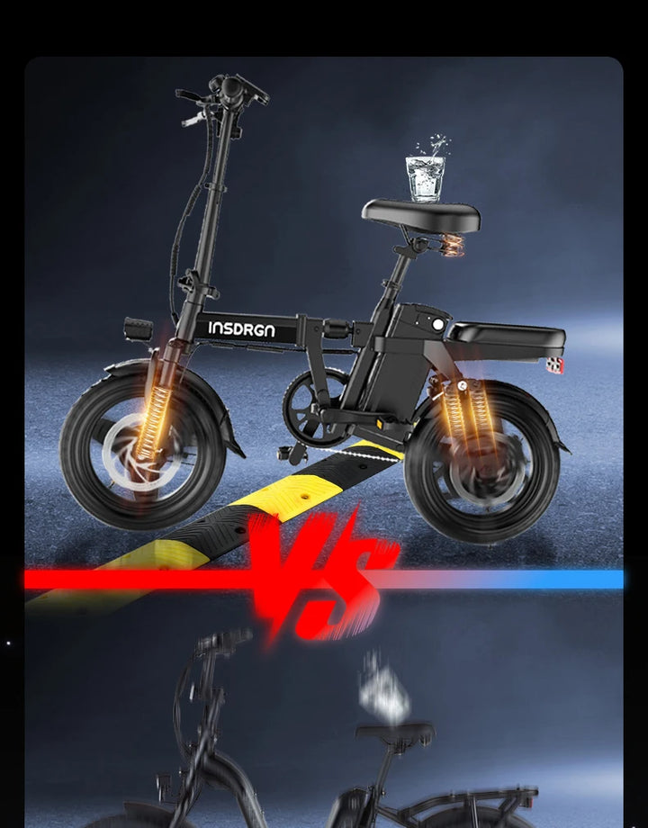 DEEPOWER A14 500W multi-link shock absorption system small electric bicycle, suitable for urban travel and outdoor activities