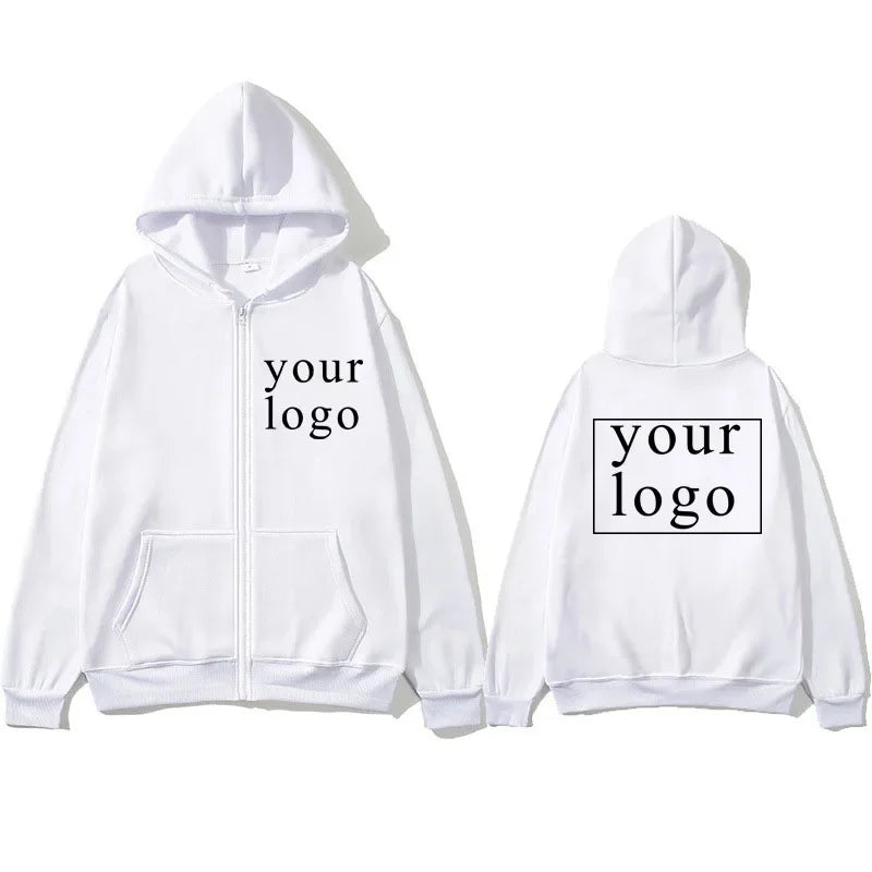 Your Own Design Brand Logo/Picture Personalized Custom Anywhere Men Women DIY Zipper cardigan hoodie