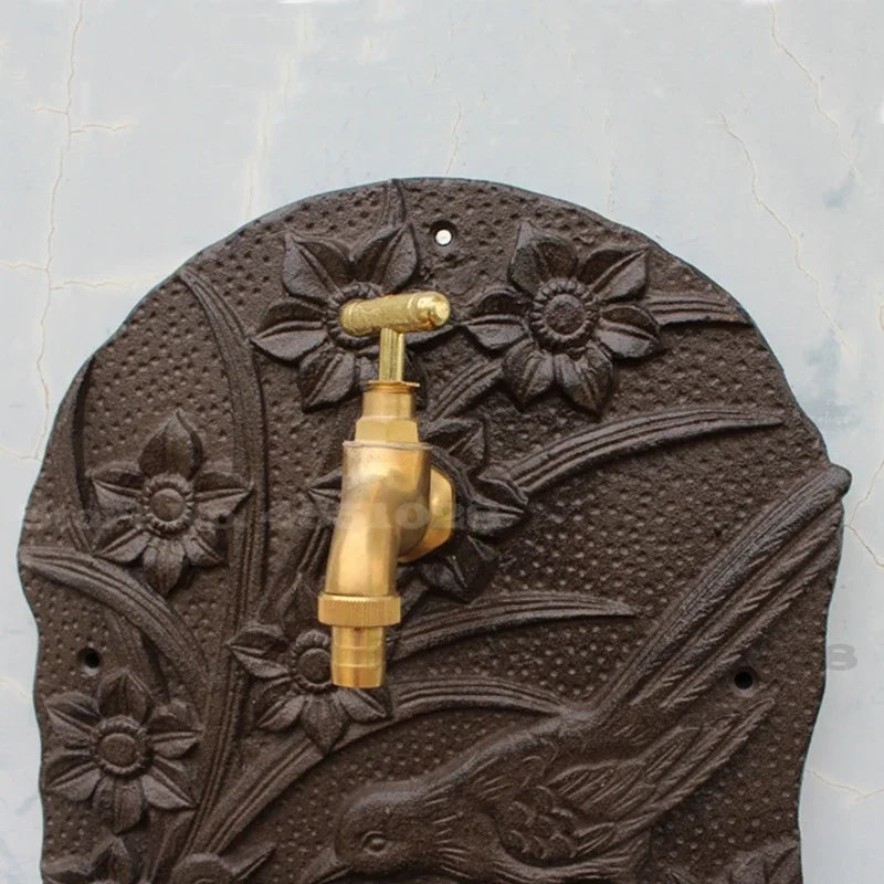 Rustic Cast Iron Wall Mounted Wash Basin, Balcony, Courtyard, Retro Pool, Wall