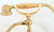 Polished Gold Brass Wall Mount Bathroom Bathtub Faucet Dual Handles Bath Shower Mixer Tap with Hand Shower