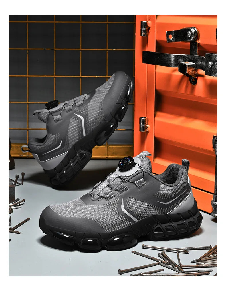 Trendy Steel Toe Shoes Men's Women's Extra Large Size Labor Protection Shoes Anti-impact Lightweight Thick Bottom