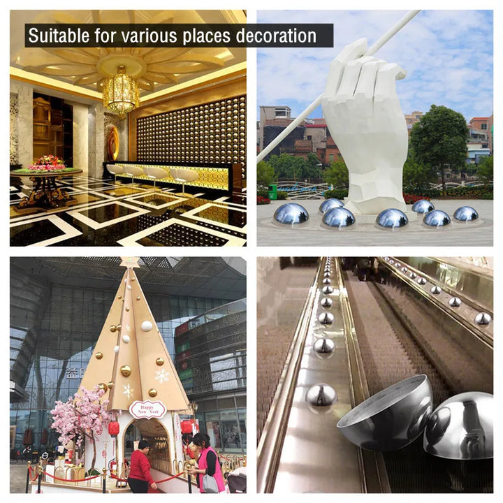 201#1.0mm 19mm-300mm Stainless Steel Mirror Decorative Hemisphere Home Hotel Shopping Mall Park Square Bar Decorative Half Ball