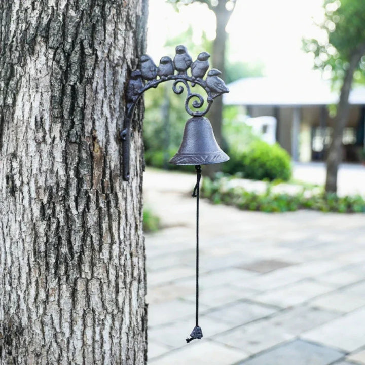 Artisan Cast Iron 6 Birds Door Chime Vintage Welcome Doorbell for Home Decor