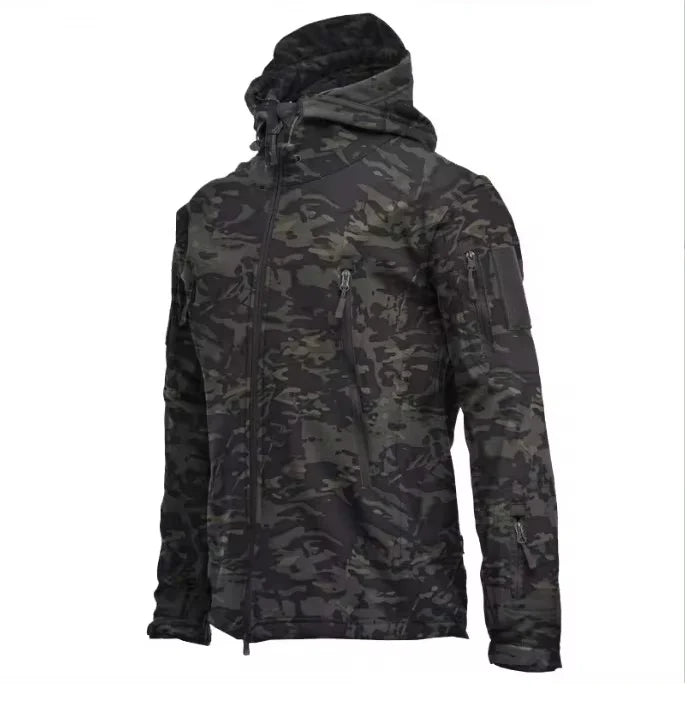 Shark Skin Soft Shell Jackets Men  Windproof Waterproof Jacket Hooded Bomber Coats