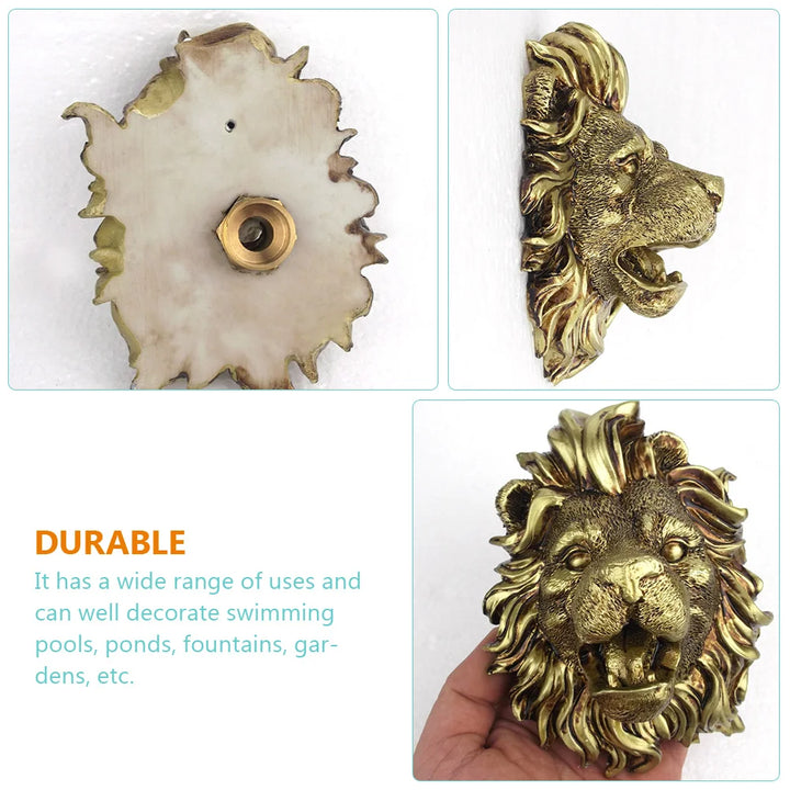 Fountain Wall Lion Nozzle Water Hanging Outdoor Sprayer Garden Spray Sprinkler Pond Decor Waterfall Mounted Sculpture