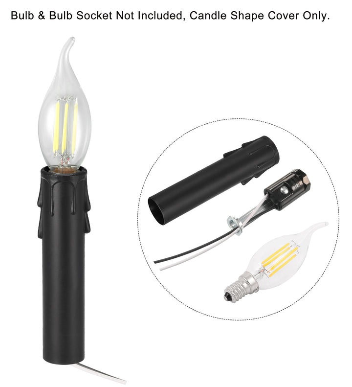 12Pcs Candle Tube Table Lamp Base Candle Lamp Holder Tube Candle Lamp Base Sleeve Candle Bulb Base Cover for E12 Chandelier