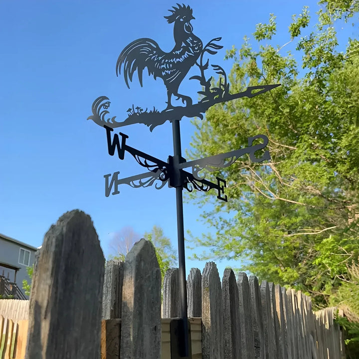 Weathervane, Metal Outdoor Garden Ironwork, Roof Courtyard Garden Decoration, Creative Furniture Chicken, Witch, Housewares New