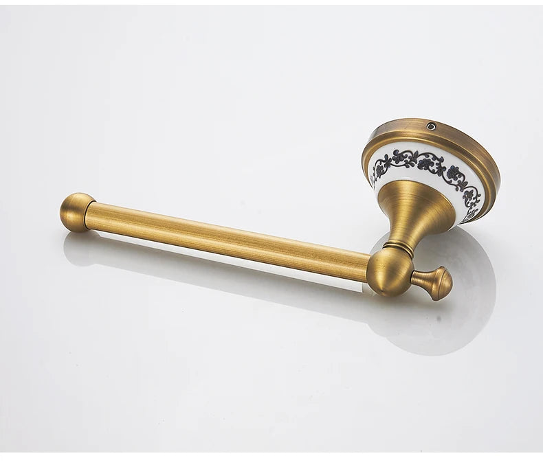 ELLEN Antique Bronze Bathroom Hardware Set Adjust Towel Rack Towel Holder Toilet Paper Holder Robe Hook EL2001A