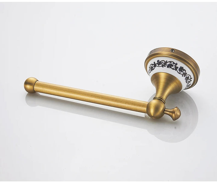 ELLEN Antique Bronze Bathroom Hardware Set Adjust Towel Rack Towel Holder Toilet Paper Holder Robe Hook EL2001A