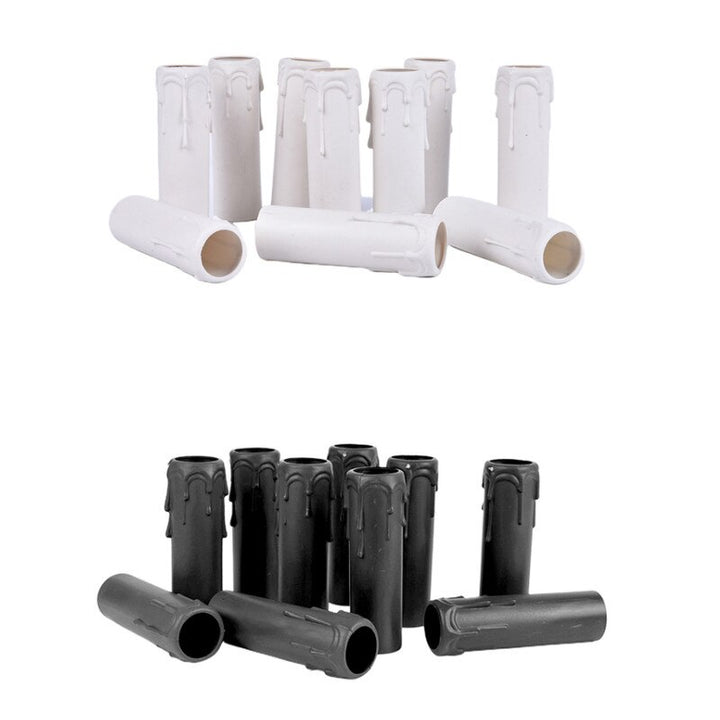 10pcs Candle Lamp Holder Tube Candle Lamp Base Sleeve Candle Shell Cover for E12 Chandelier Wedding Dining Table Home Decoration