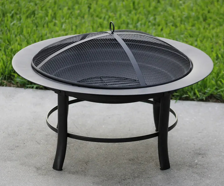 Camping Fire Pit Bonfire Stove Bonfire Activity Wood Basket Black Garden  Wood Stove Heating Furnace With Baking Net