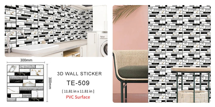 15PCS Wall Sticker Waterproof PVC imitation brick Wallpapers for TV walls living room bedroom kitchen kids rooms painted surface
