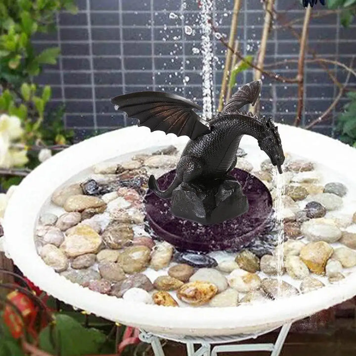 Realistic Garden Fountain Dragon Statue Dragon Pattern Resin Fountain Spray Dragon Retro Water Spray Dragon Pond Decor