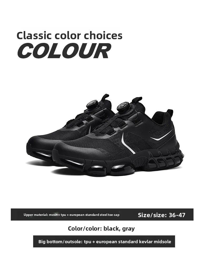 Trendy Steel Toe Shoes Men's Women's Extra Large Size Labor Protection Shoes Anti-impact Lightweight Thick Bottom