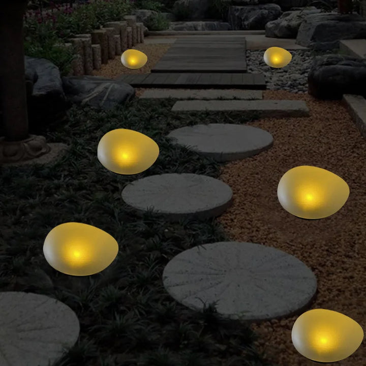Solar LED Light Outdoor Glow Cobblestone Lamp Luminous Stone  Lighting Pebble RGB Garden Light Pathway Garden Decor