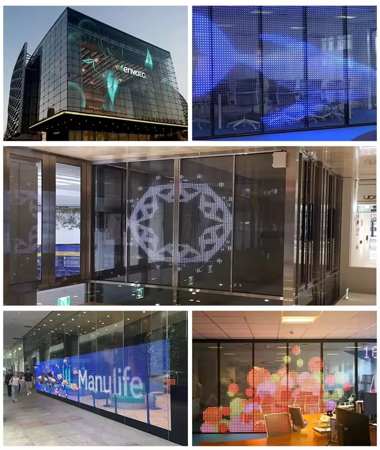 Flexible LED Screen Transparent Film Screen LED Advertising Display Transparent LED Video Wall