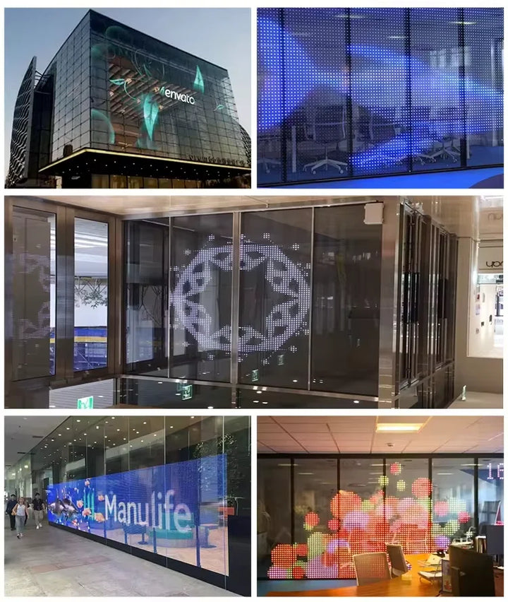 Flexible LED Screen Transparent Film Screen LED Advertising Display Transparent LED Video Wall