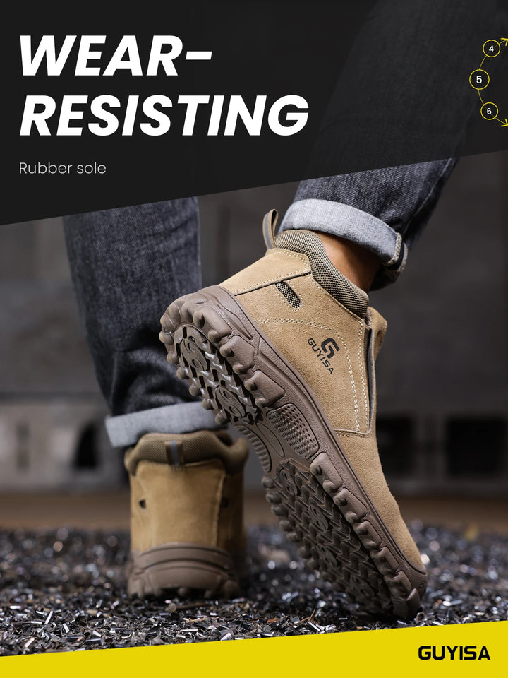 Men's work shoes with anti-crush, anti-puncture and anti-scald rubber soles for all seasons