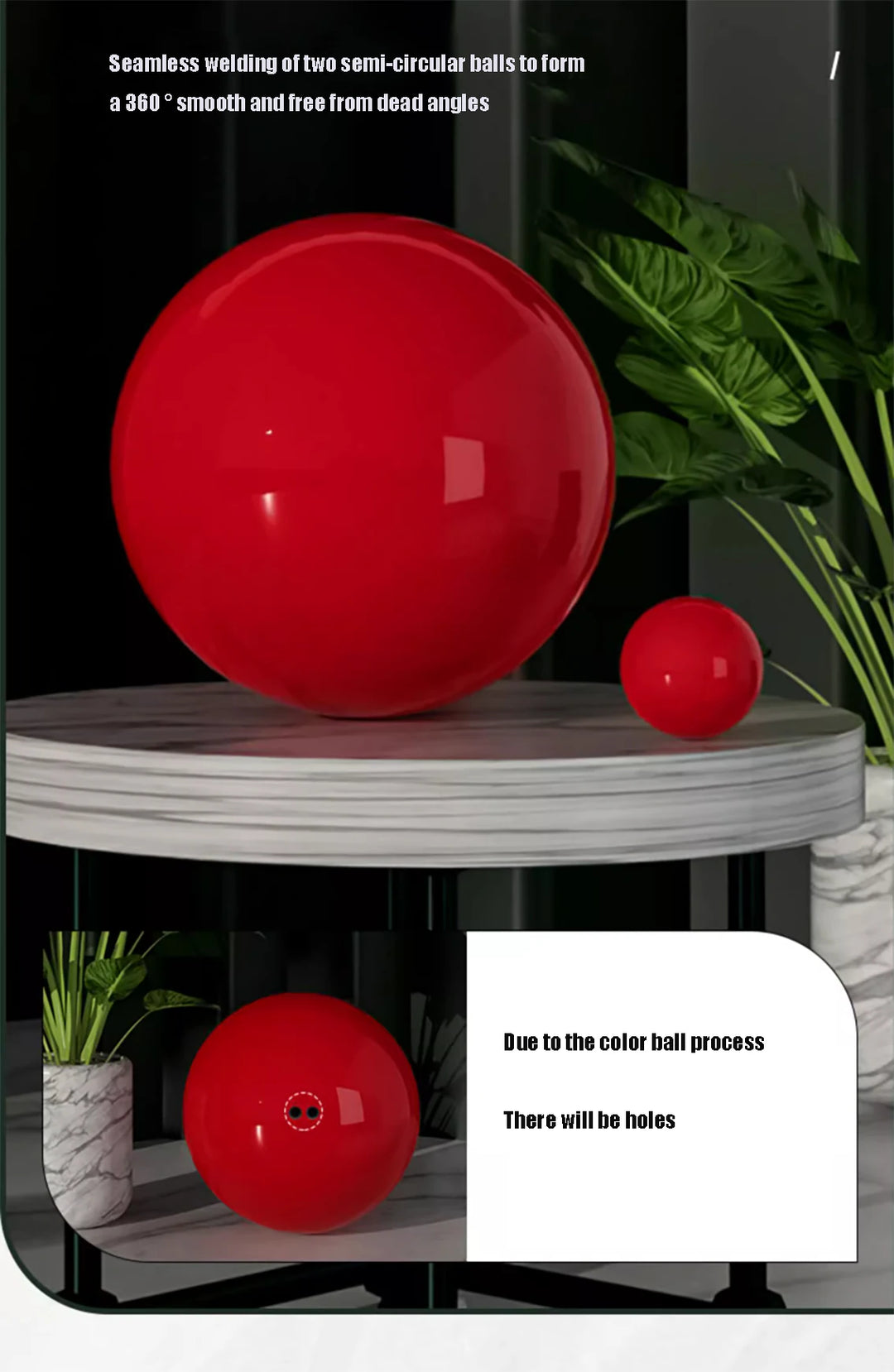 1-3Pcs 304 Stainless Steel Red Hollow Ball Mirror Metal Ball