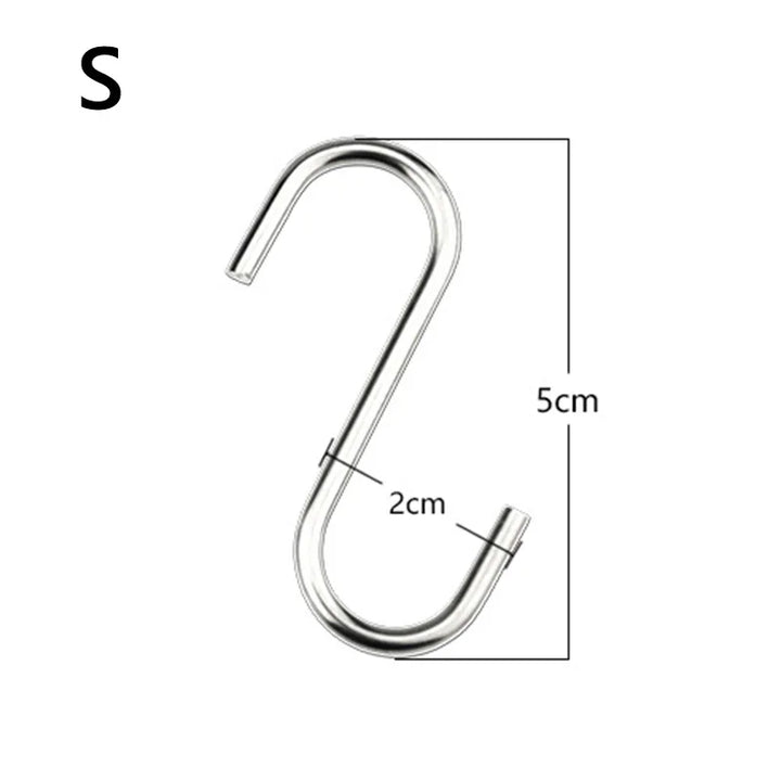 5/10Pcs S-Shape Hook Stainless Steel Clothes Bags Towels Plants Hanging Rack Multi-function Kitchen Bedroom Railing Hanger Hook