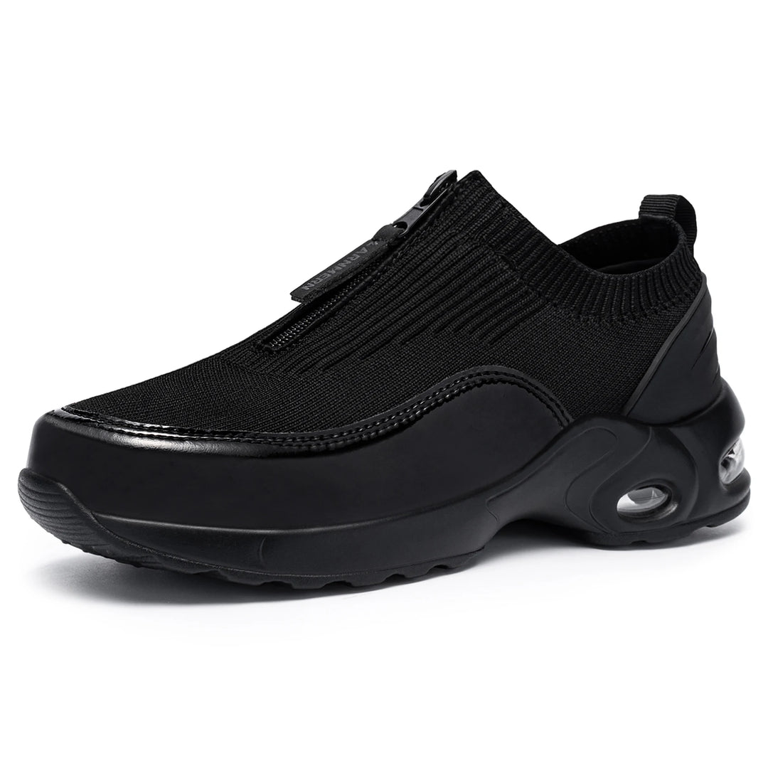 LARNMERN Steel Toe Shoes for Women Air Cushion Lightweight Work Shoes Slip On Safety Sneakers Comfortable