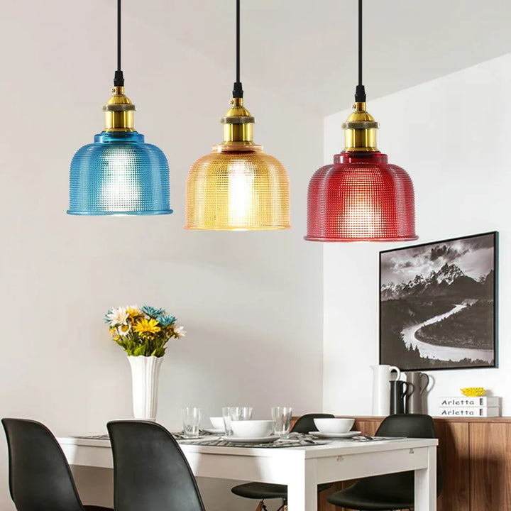 Stained glass Pendant Lights E27 holder Vintage Classic hanging lamp for Dining Room Bedroom Bedside Bar Cafe Luminaire Decor