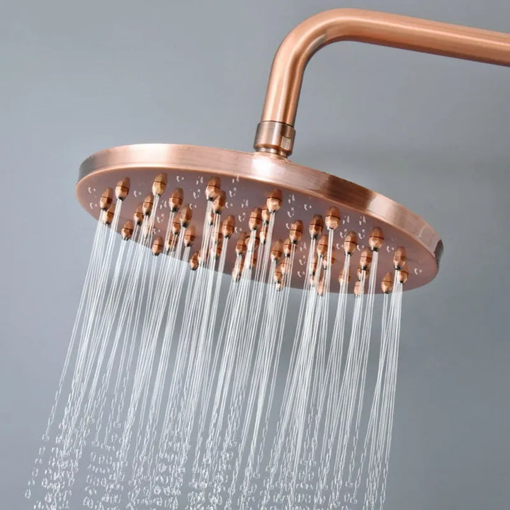 Bathroom Accessory /Antique Red Copper Bathroom 8" inch Round Rainfall Rain Shower Heads & Wall Mounted Shower Arm  Lzh374