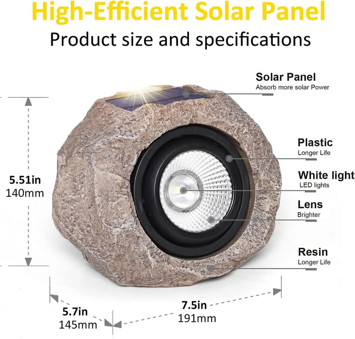 Solar Powered Outdoor Rock Lights Outdoor Lighting Courtyard Imitation Stone Landscape Lamp Waterproof Resin Stone Solar Lamp