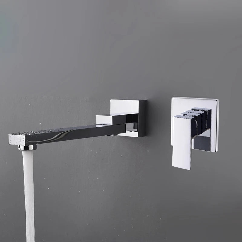 BAKALA Wash Basin Bathroom Faucet Hot And Cold Water Wall Mount Mixer Sink Tap Swivel Spout