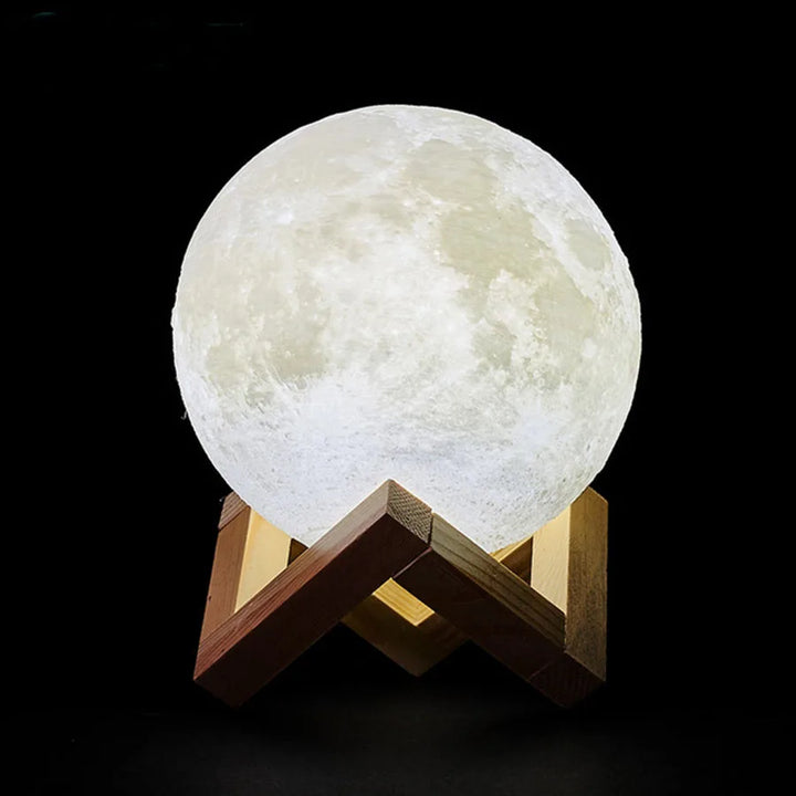 3D Print Rechargeable Moon Lamp LED Night Light Creative Touch Switch Moon Light
