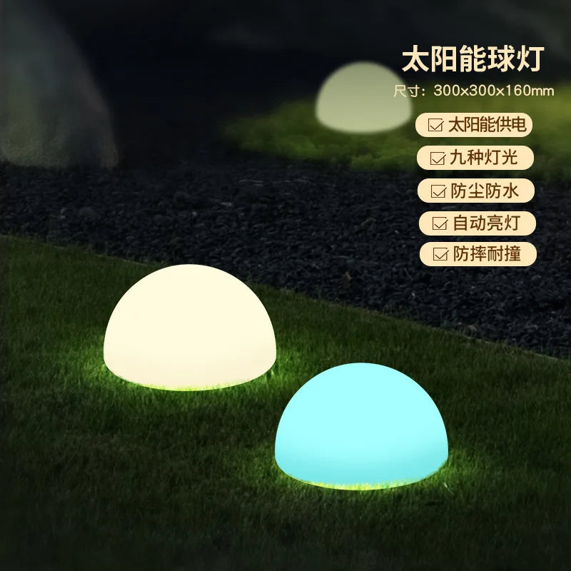 LED Pebble Stone Light Outdoor Camping Lawn Solar Colorful Landscape Light Villa Garden Floor Lamp