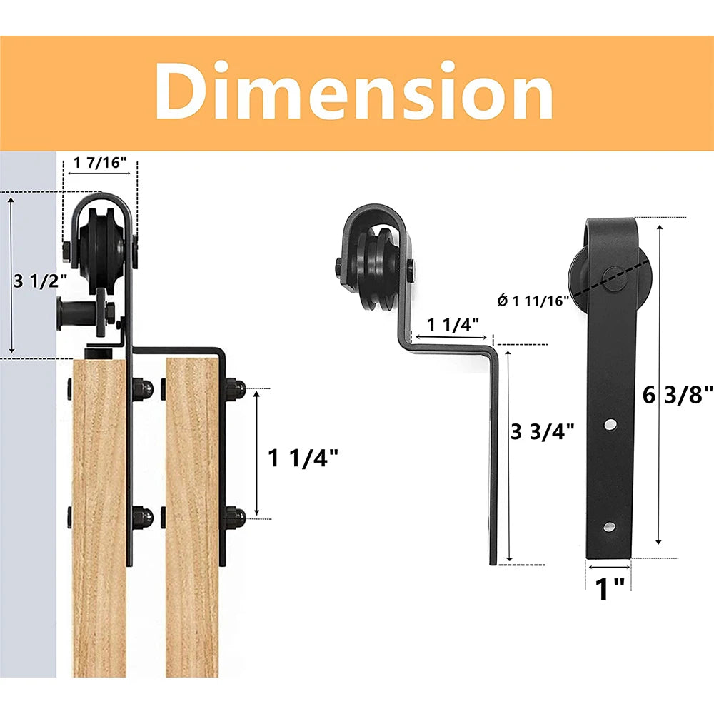 LWZH Bypass Mini Cabinet Hardware Kit Barn Door Hardware Sliding Door Hanger System for Double Door 24-96inch