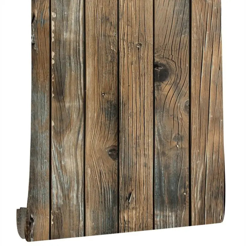 Self Adhesive Vintage Wood Grain Wallpapers Roll PVC Retro Contact Paper for Walls Desk Kitchen Cabinets Countertops Waterproof