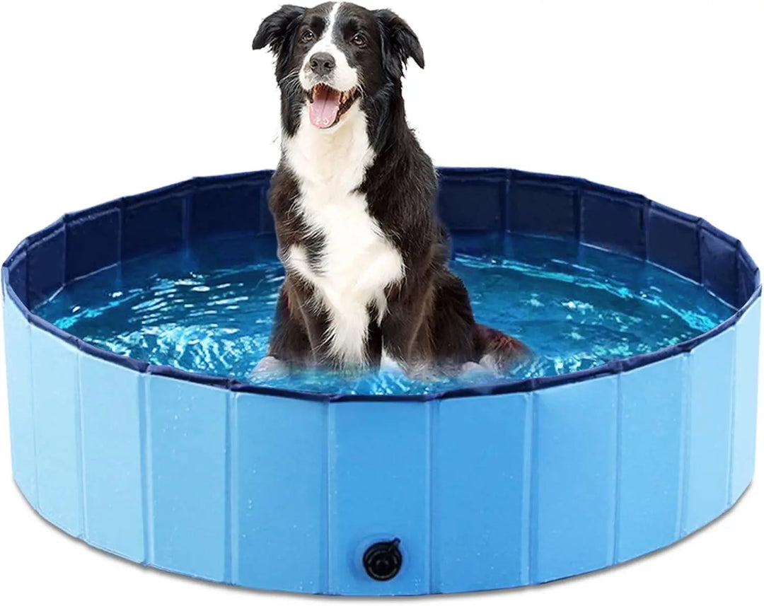 Foldable Bath Tub for Dogs & Cats – 48 Inch Collapsible Pet Pool with Quick-Drain Design, Durable PVC for Puppies/Kids