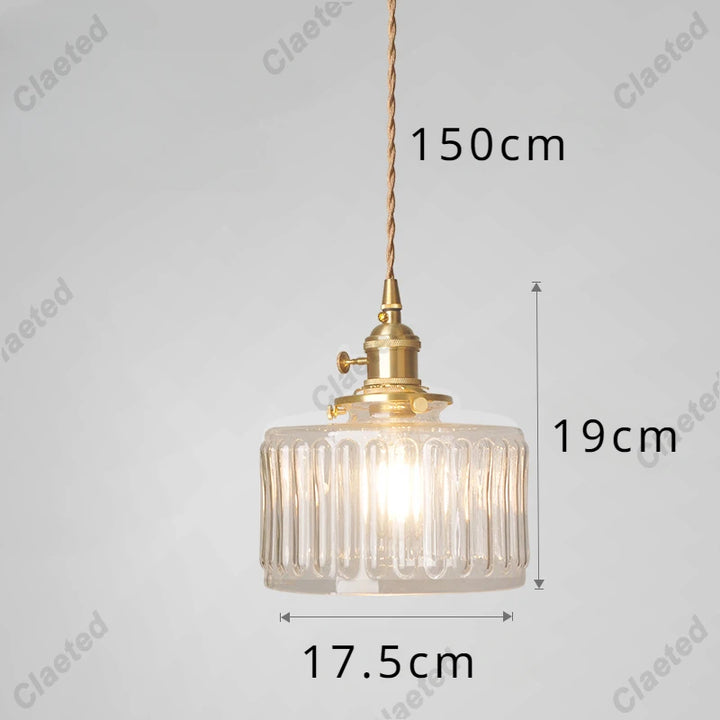 IWHD Modern Copper Glass LED Pendant Lamp Switch Living Room Bedroom Green Amber White Nordic Hanging Lights