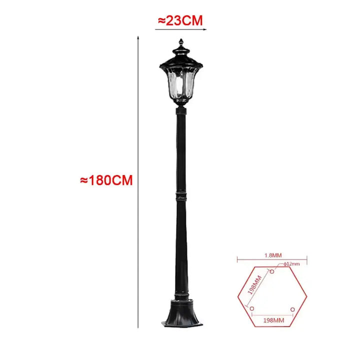 (≈ 1.8M) Outdoor Lawn Lamp European Waterproof Garden Lawn Lamp Outdoor Led  Single Aisle High Pole Street Lamp