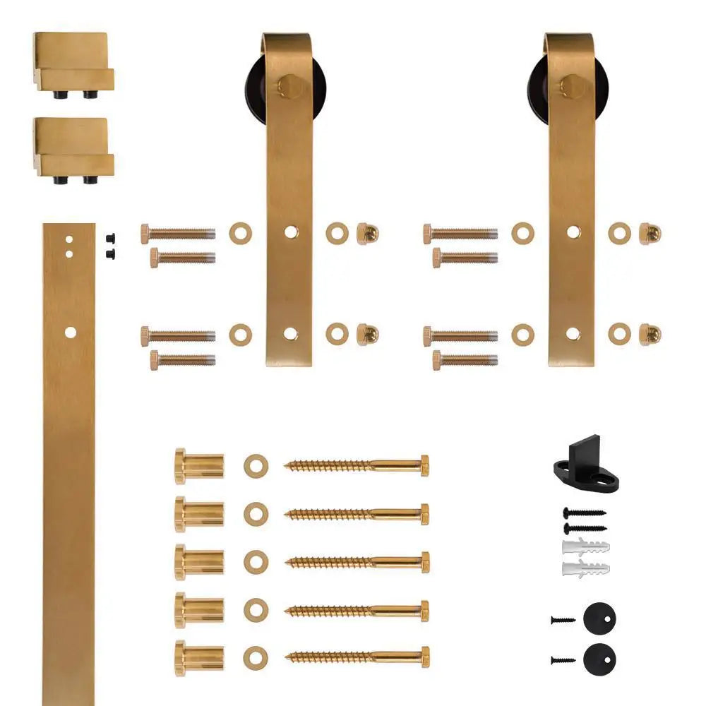 American barn door hanging rail full set of removable wooden door hardware accessories household sliding door
